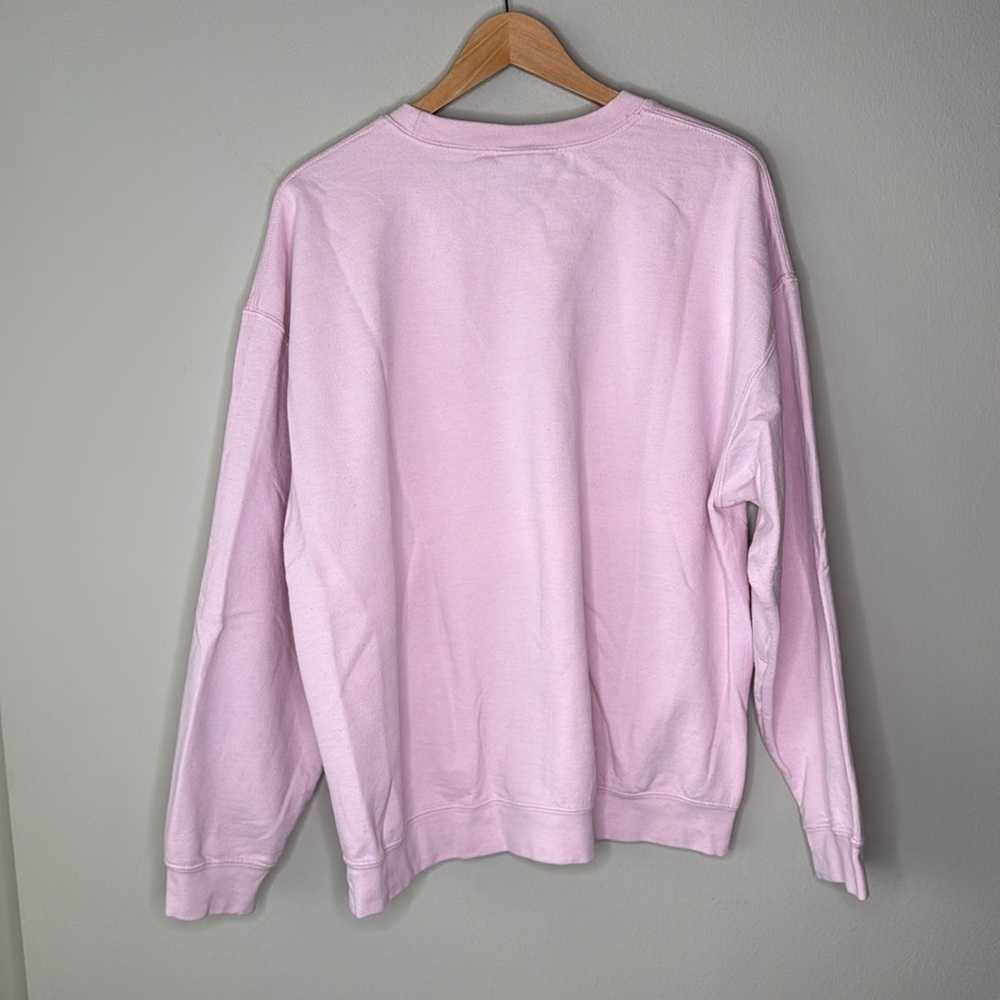 Gildan Strong Female Protagonist Crewneck Pullover Sweatshirt in Pink Size XL - Picture 3 of 5